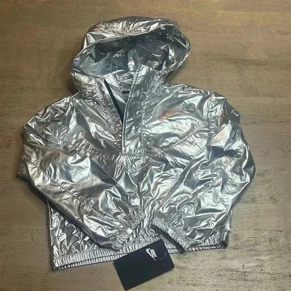 Nike Other - Nike metallic cool gray jacket size 6.